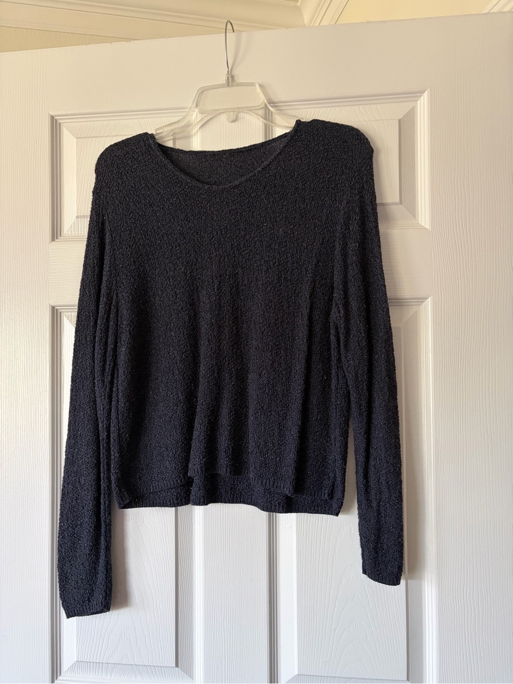 Midnight Navy Sparkled Textured Light Sweater Top!